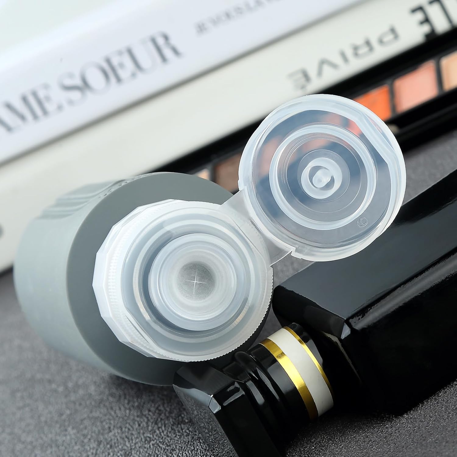 Travel Bottles for Toiletries, Large 6oz Oversize Containers, BPA Free Leak Proof Tubs Refillable Liquid Traveler Accessories with Toiletry Bag for Cometic Shampoo and Lotion Soap (4 Pack)